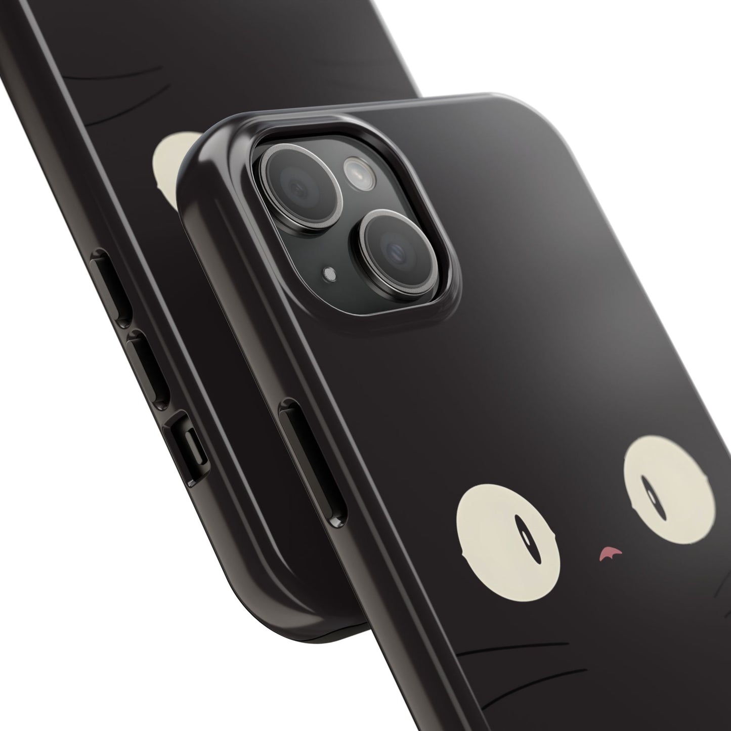 Adorable Black Cat Face and Eyes Minimal Tough Phone Case | Animals