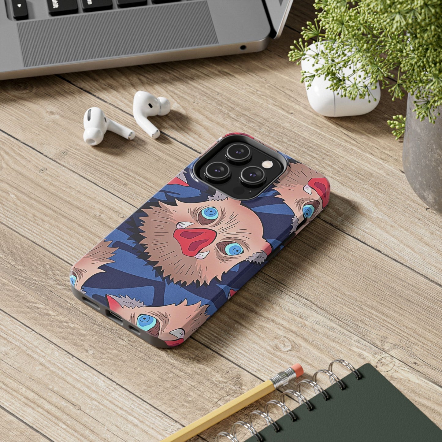 Inosuke Hashibira Head Pattern Tough Phone Case | Anime - Demon Slayer