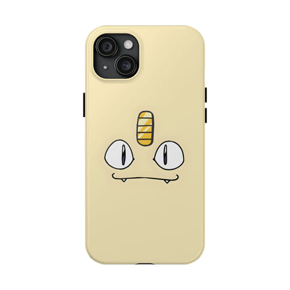 Cat Minimal Gold Coin Face Tough Phone Case | Anime