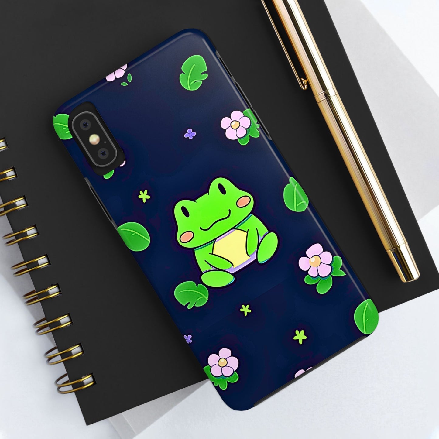 Adorable Froggy Black Tough Phone Case | Animals
