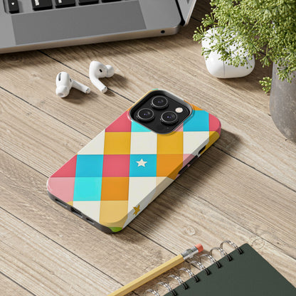 Vibrant Preppy Checkered Tough Phone Case | Aesthetic