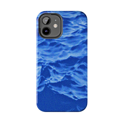 Funda resistente para teléfono azul oscuro con olas del océano borrosas | Estética
