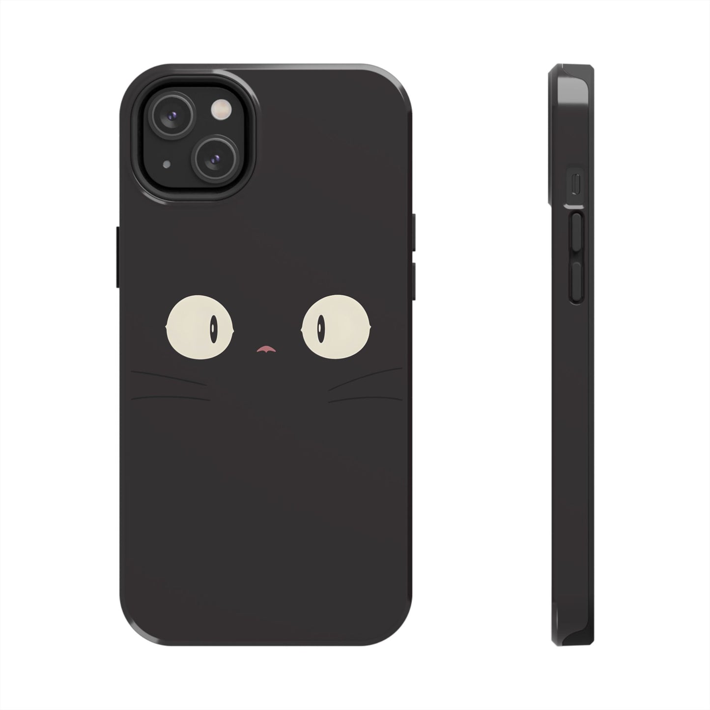 Adorable Black Cat Face and Eyes Minimal Tough Phone Case | Animals