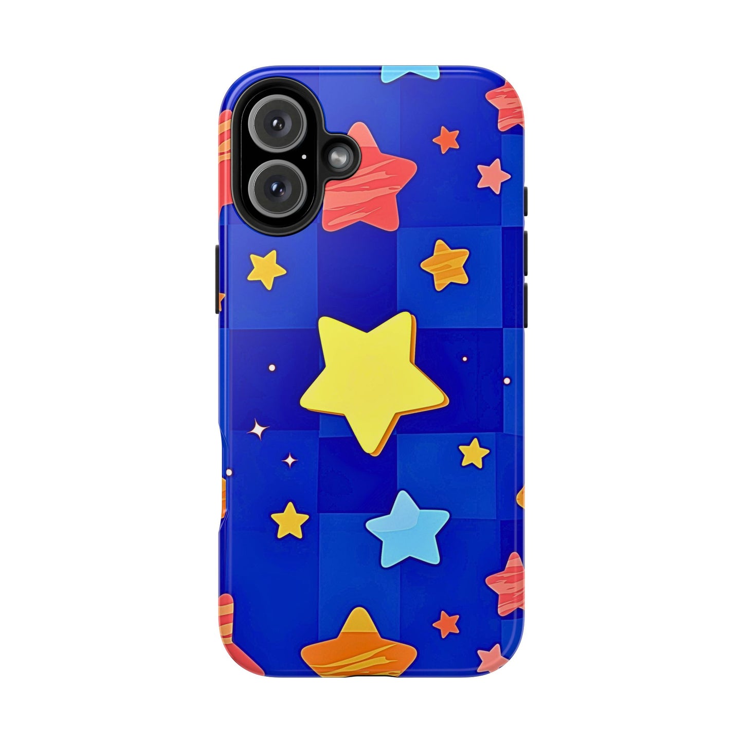 Funda resistente para teléfono con estampado de estrellas vibrantes y preppy | Estética