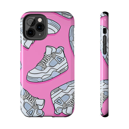 Funda resistente para teléfono con diseño de zapatillas Jordan 4 blancas | Estética