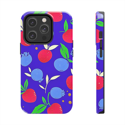 Funda resistente para teléfono con diseño de arándanos y fresas | Estética