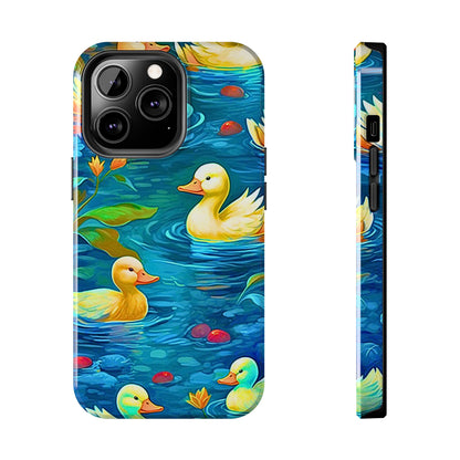 Ducks in the Pond Pattern Style Tough Phone Case | Animals