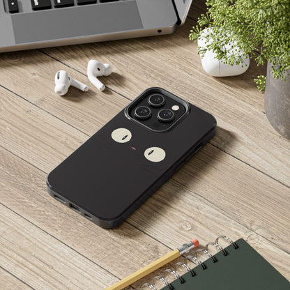 Adorable Black Cat Face and Eyes Minimal Tough Phone Case | Animals