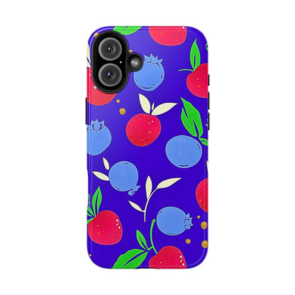 Funda resistente para teléfono con diseño de arándanos y fresas | Estética