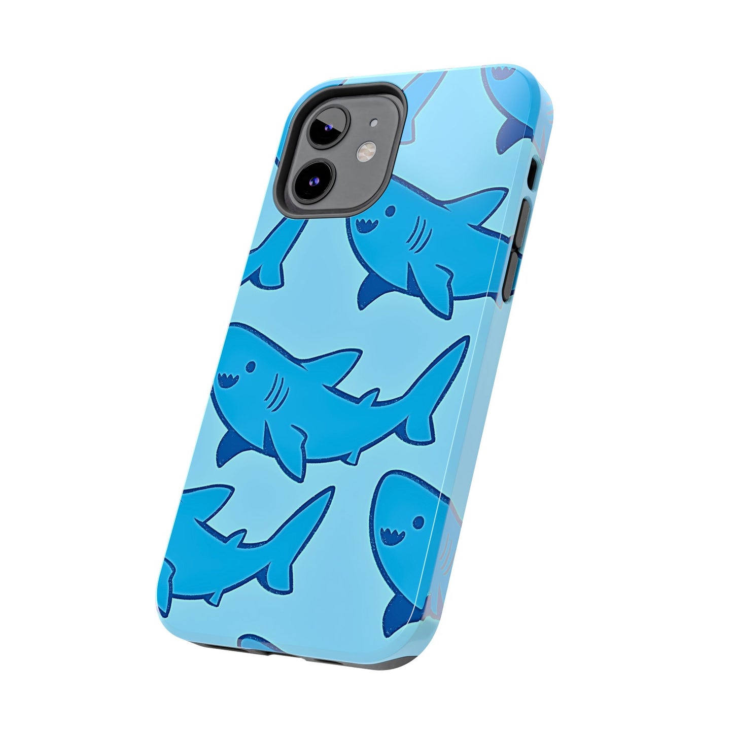 Smiley Shark Fun Pattern Tough Phone Case | Animals