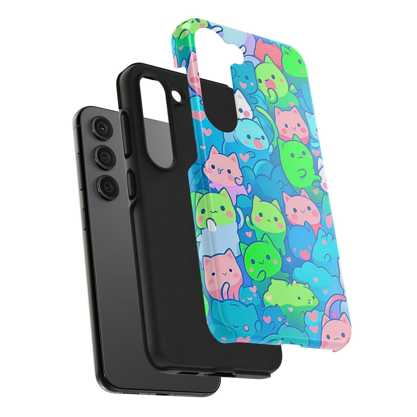 Cute Colorful Cats Pattern Style Tough Phone Case | Animals