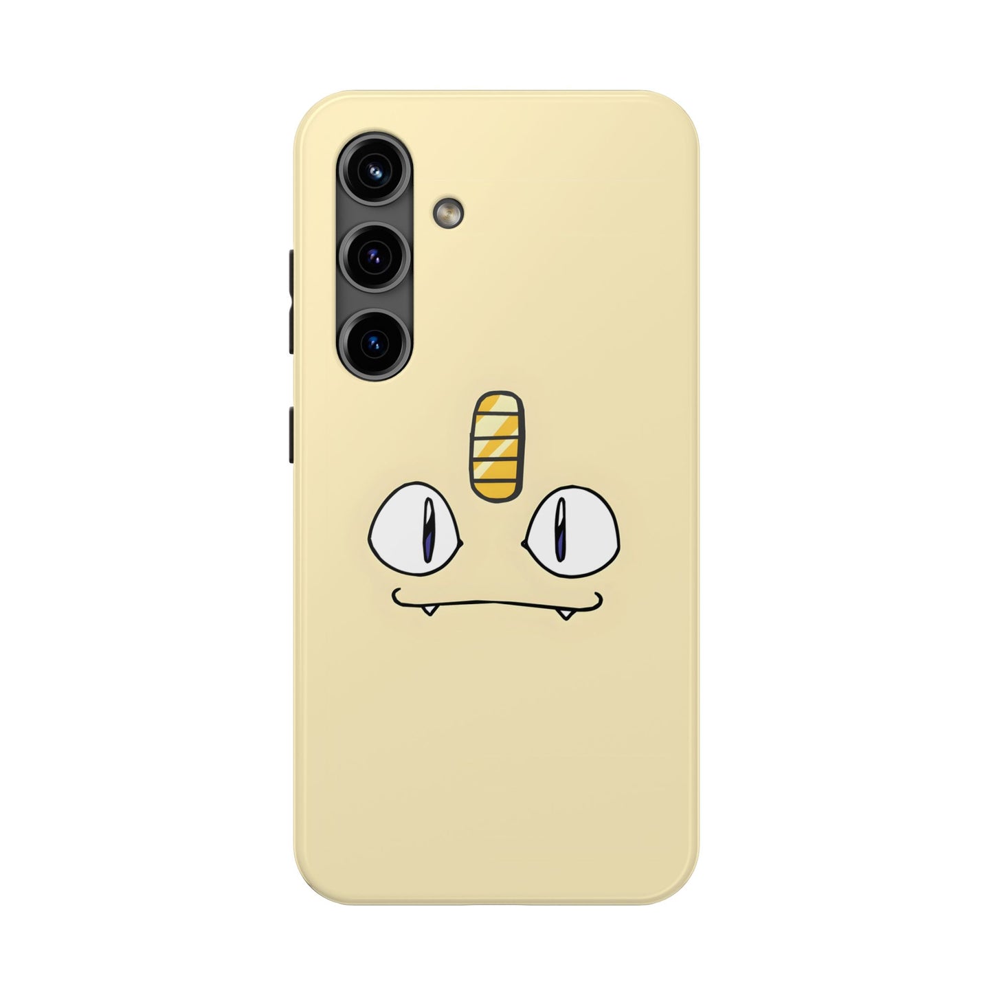 Cat Minimal Gold Coin Face Tough Phone Case | Anime