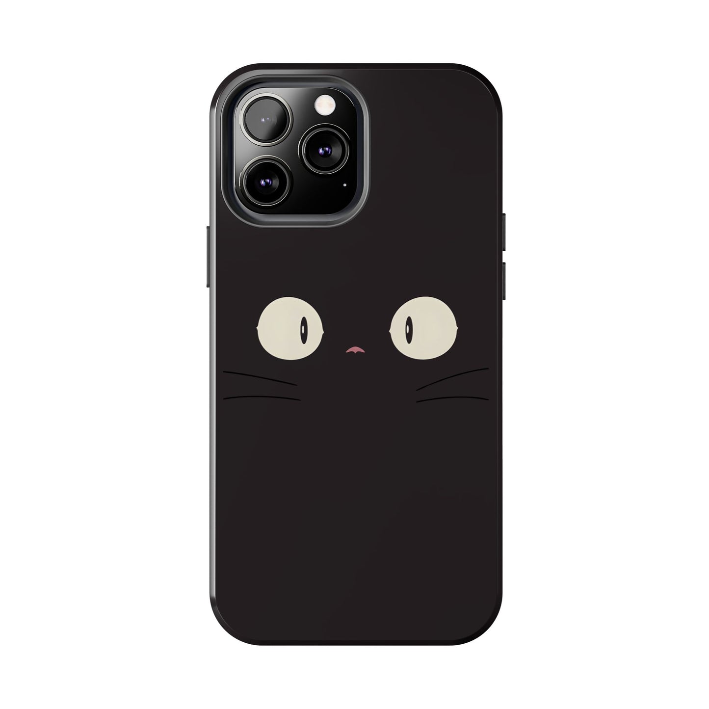 Adorable Black Cat Face and Eyes Minimal Tough Phone Case | Animals
