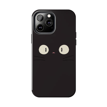 Adorable Black Cat Face and Eyes Minimal Tough Phone Case | Animals