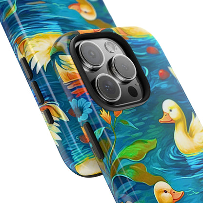 Ducks in the Pond Pattern Style Tough Phone Case | Animals