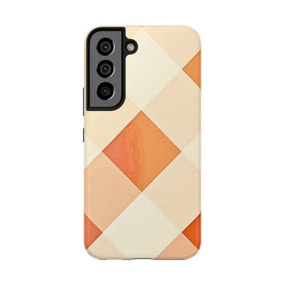 Pastel Minimalist Two-Tone Checkerboard Tough Phone Case | Aesthetic