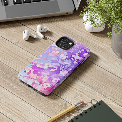 Funda resistente para teléfono con delicados estampados florales en tonos pastel | Estética