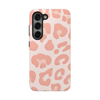 Funda resistente para teléfono con estampado de leopardo rosa preppy | Estética