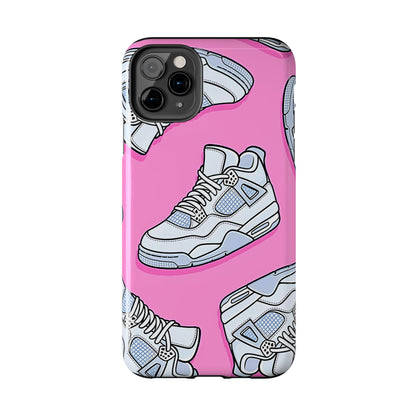 Funda resistente para teléfono con diseño de zapatillas Jordan 4 blancas | Estética