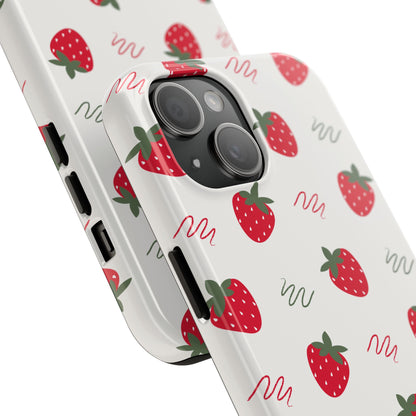 Strawberry Doodle Delight Tough Phone Case | Food
