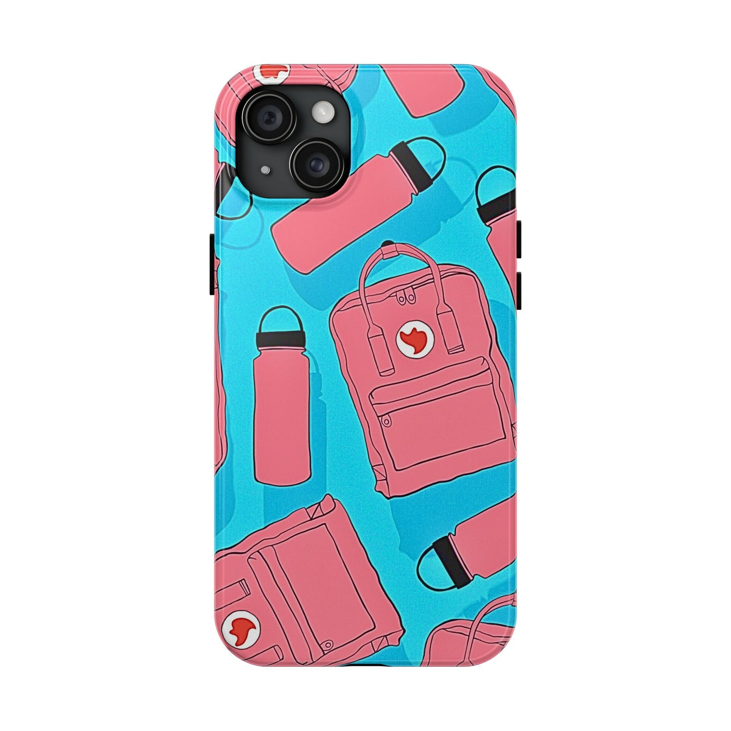 VSCO Kanken Backpack Water Bottle Pink & Blue Tough Phone Case | Aesthetic