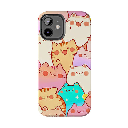 Kawaii Chubby Adorable Cats Tough Phone Case | Animals