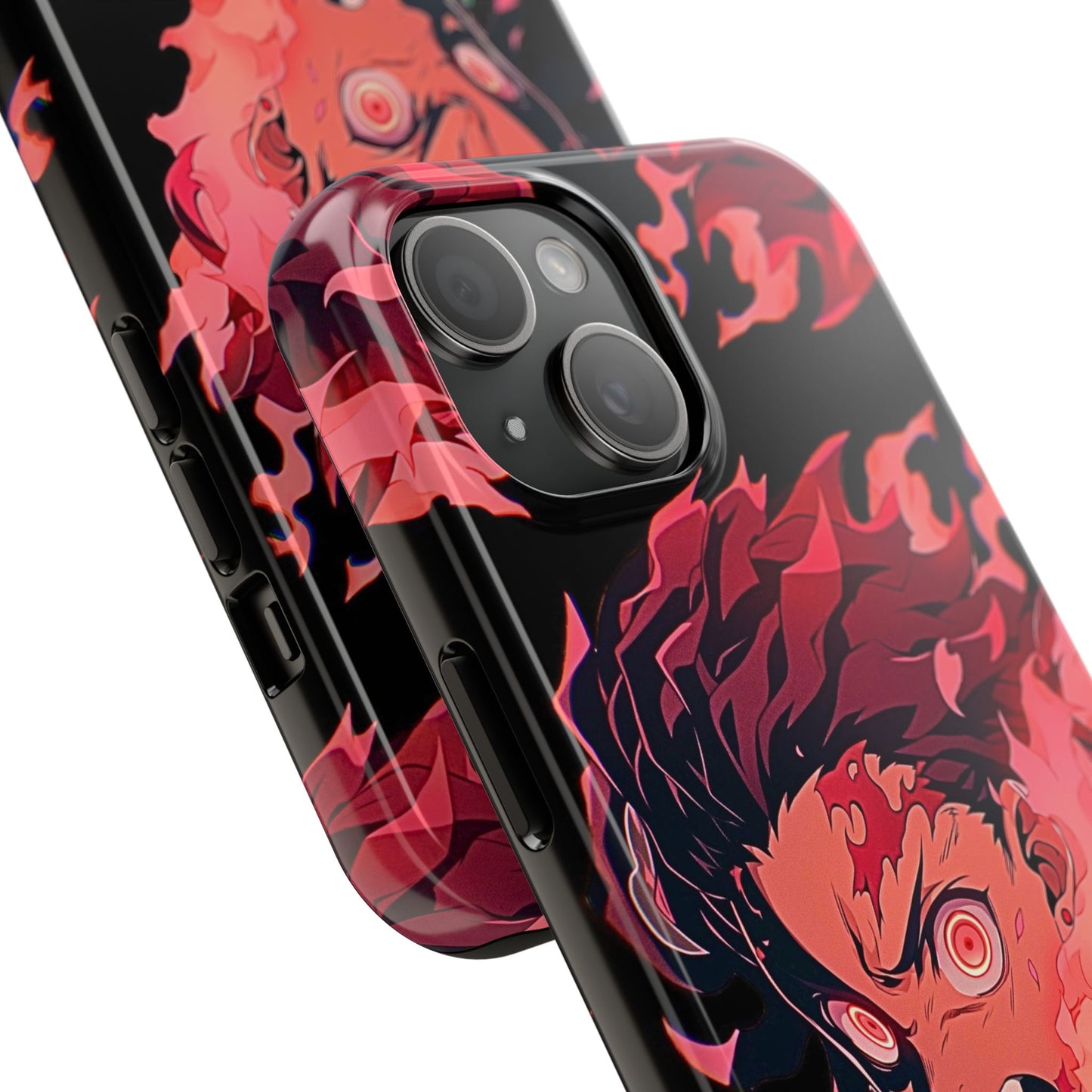 Tanjiro Kamado Flamed Style Black Tough Phone Case | Anime - Demon Slayer