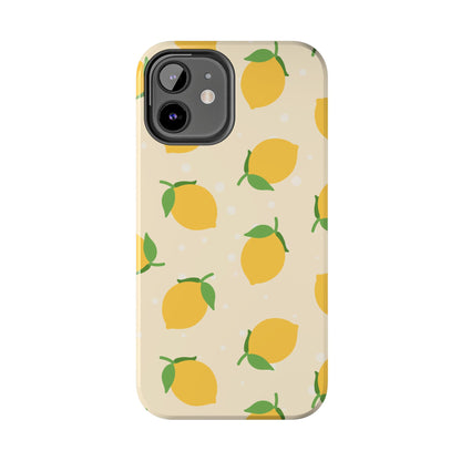 Cute Aesthetic Lemon Pattern Citrus Design Tough Phone Case | Food