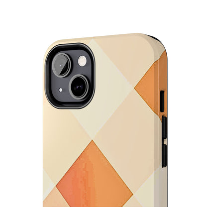 Pastel Minimalist Two-Tone Checkerboard Tough Phone Case | Aesthetic