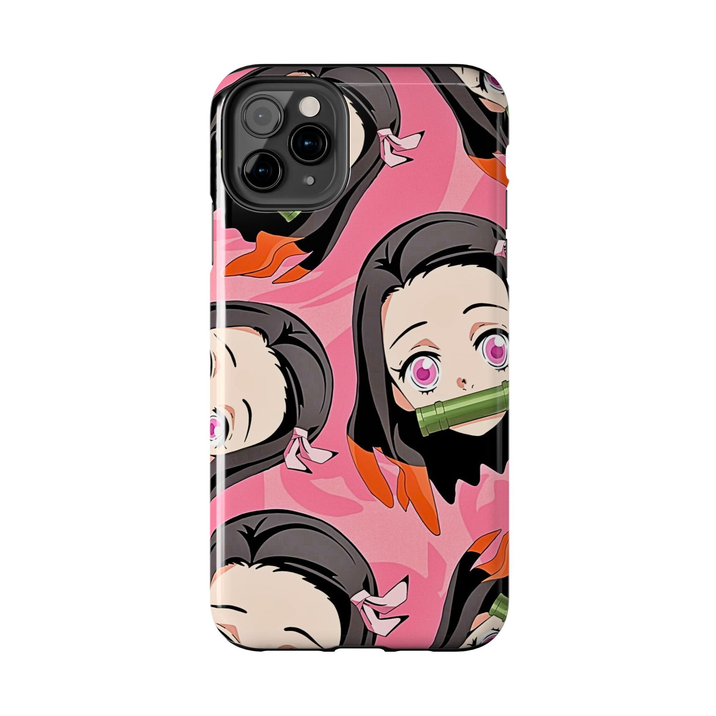 Nezuko Kamado Head Pattern Tough Phone Case | Anime - Demon Slayer