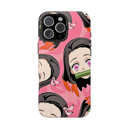 Nezuko Kamado Head Pattern Tough Phone Case | Anime - Demon Slayer