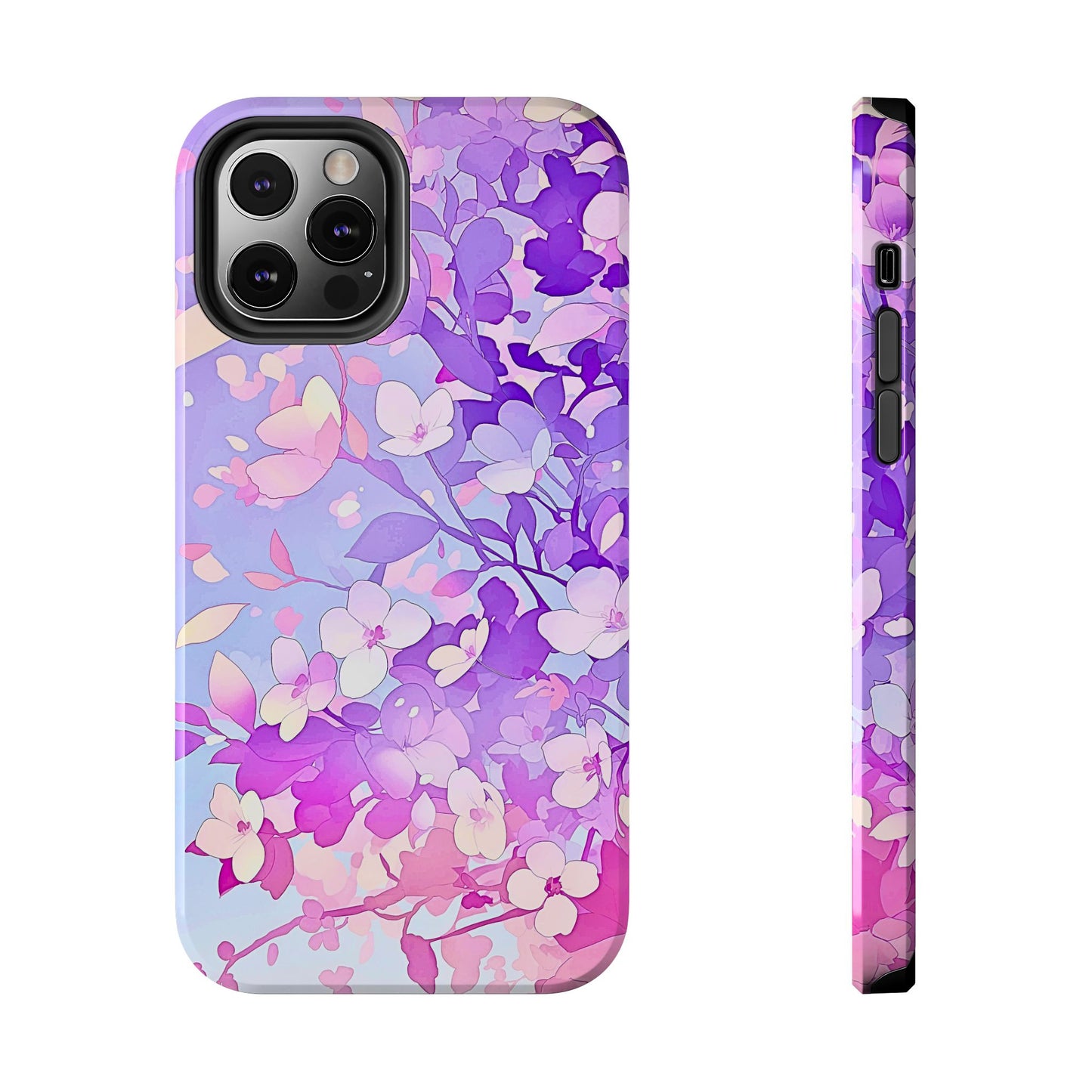 Funda resistente para teléfono con delicados estampados florales en tonos pastel | Estética