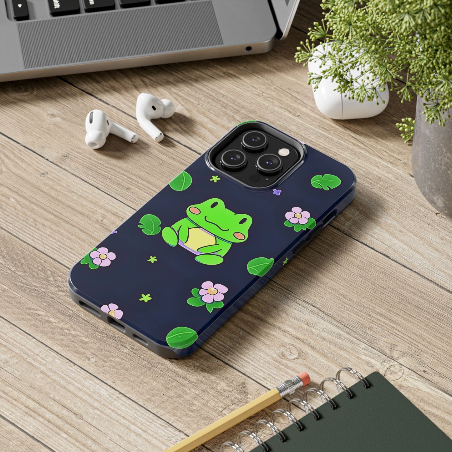 Adorable Froggy Black Tough Phone Case | Animals
