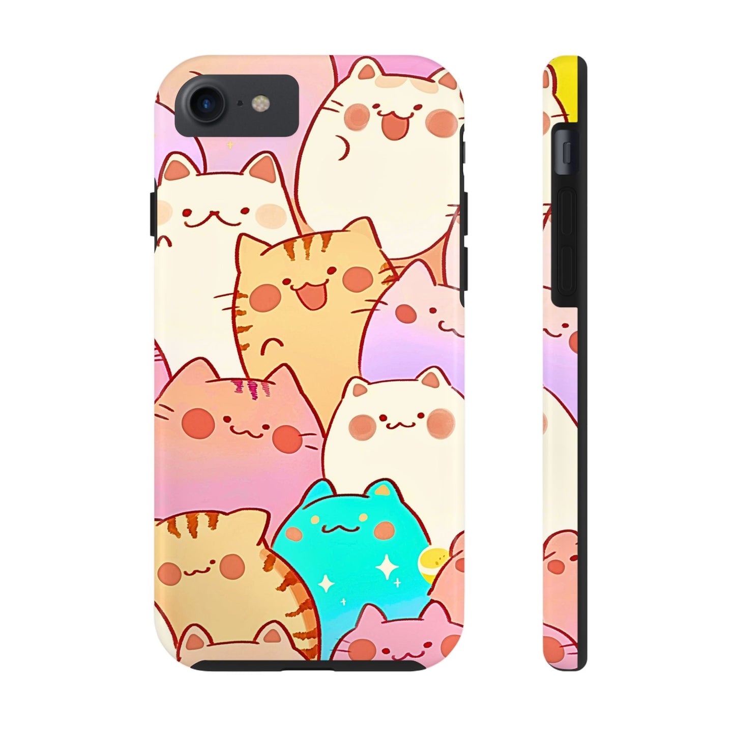 Kawaii Chubby Adorable Cats Tough Phone Case | Animals