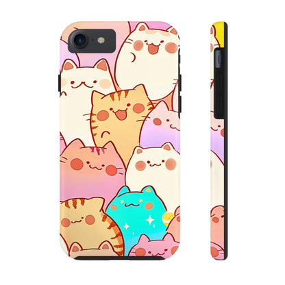 Kawaii Chubby Adorable Cats Tough Phone Case | Animals