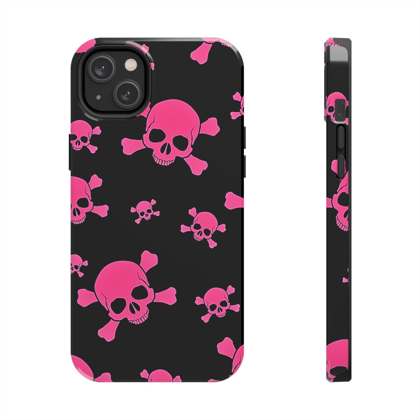 Funda resistente para teléfono estilo emo con calavera rosa | Estética