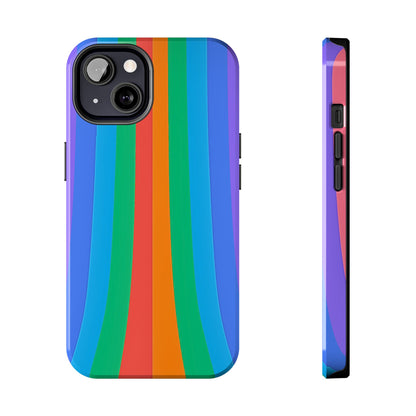Funda resistente para teléfono con líneas de arcoíris hippies | Estética