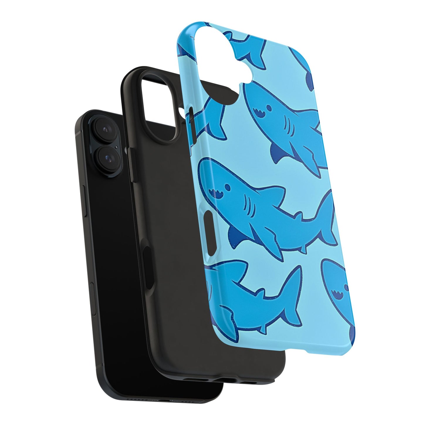 Smiley Shark Fun Pattern Tough Phone Case | Animals
