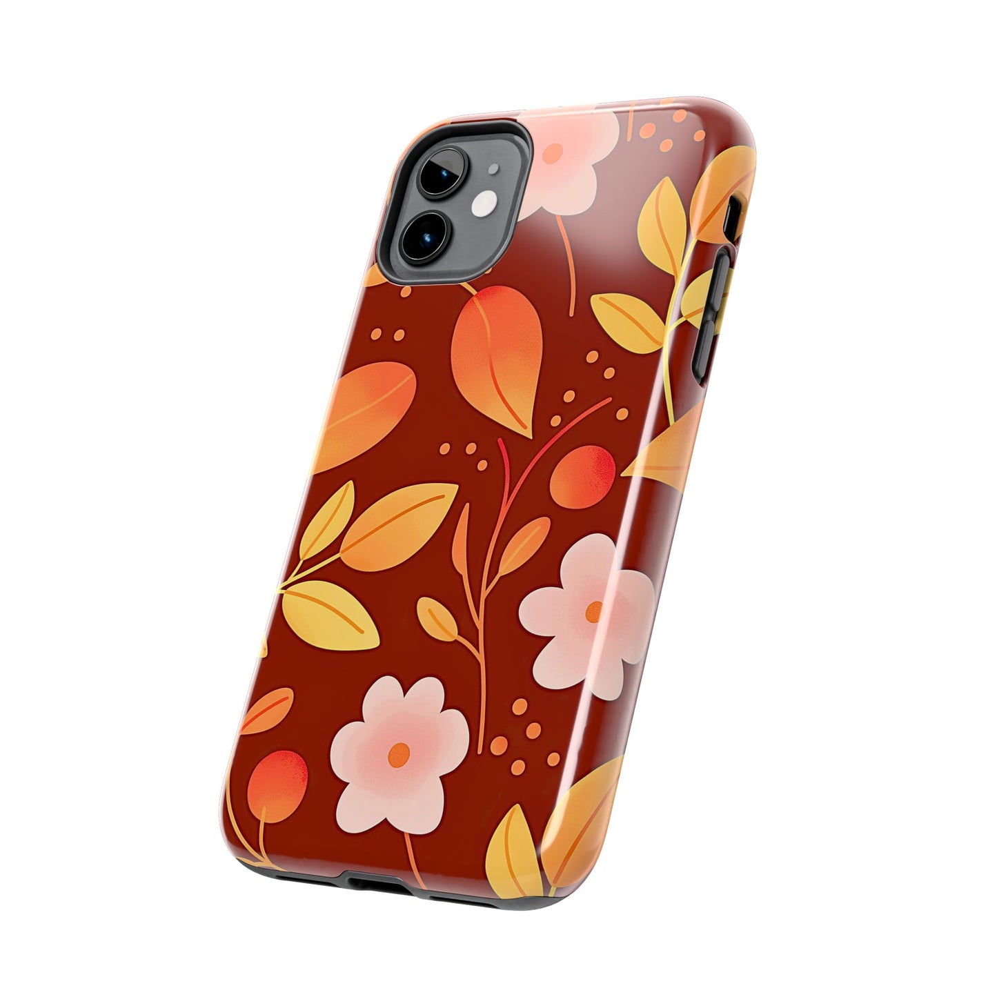 Autumn Fall Leaf Pattern Tough Phone Case | Aesthetic
