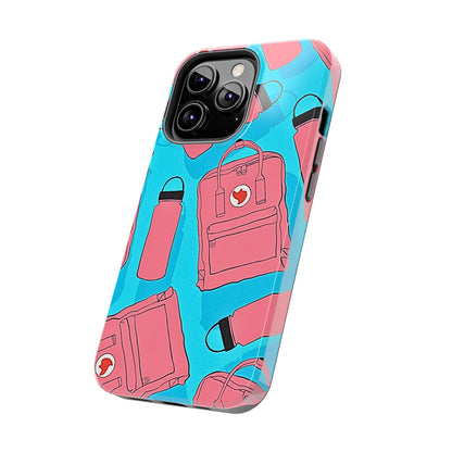 VSCO Kanken Backpack Water Bottle Pink & Blue Tough Phone Case | Aesthetic