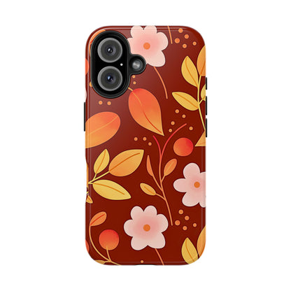 Autumn Fall Leaf Pattern Tough Phone Case | Aesthetic