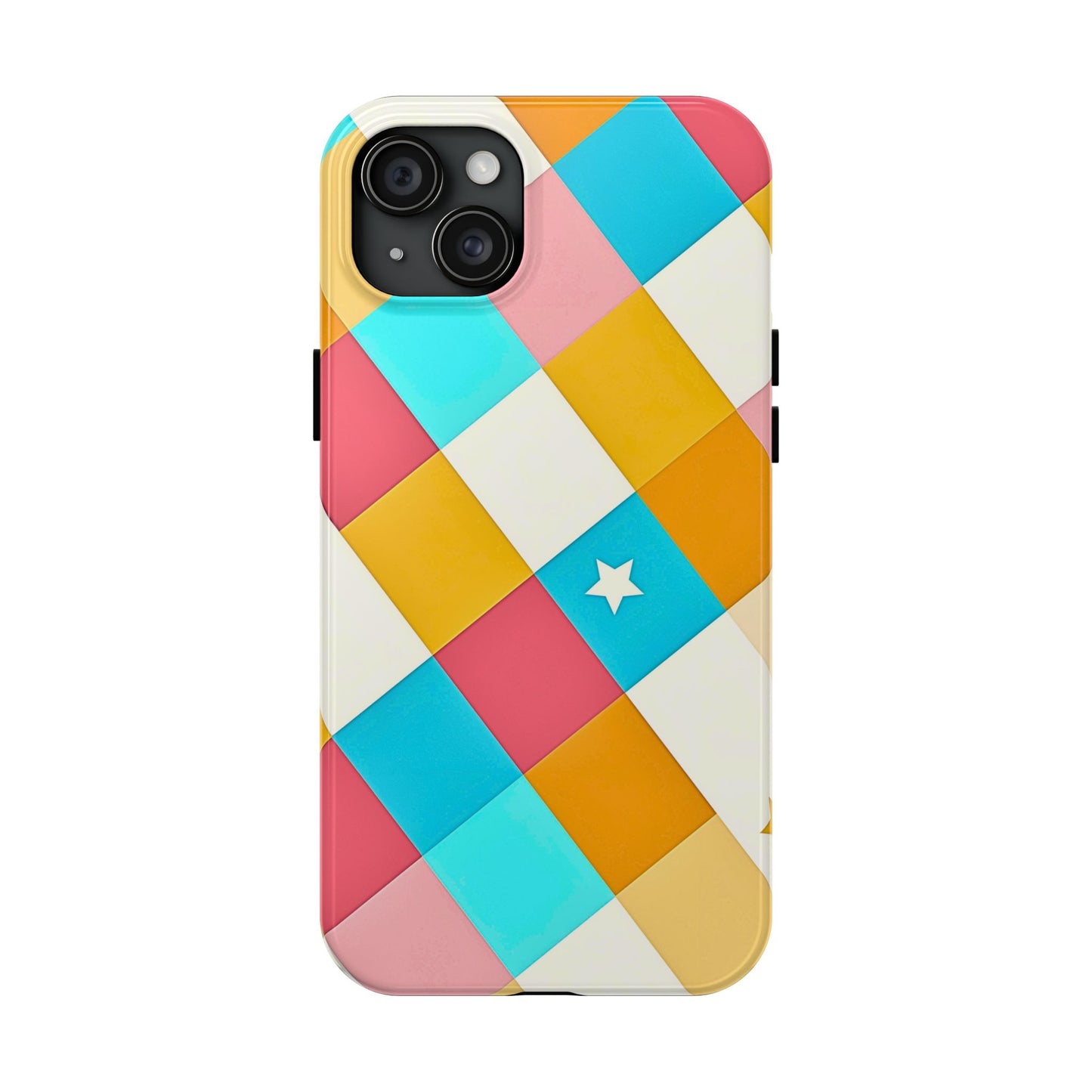 Vibrant Preppy Checkered Tough Phone Case | Aesthetic