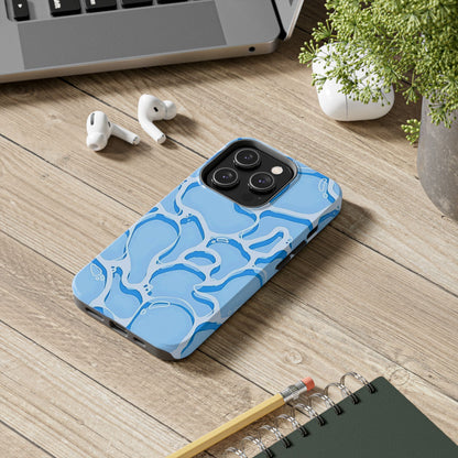 Funda resistente para teléfono con estampado de agua de piscina | Estética