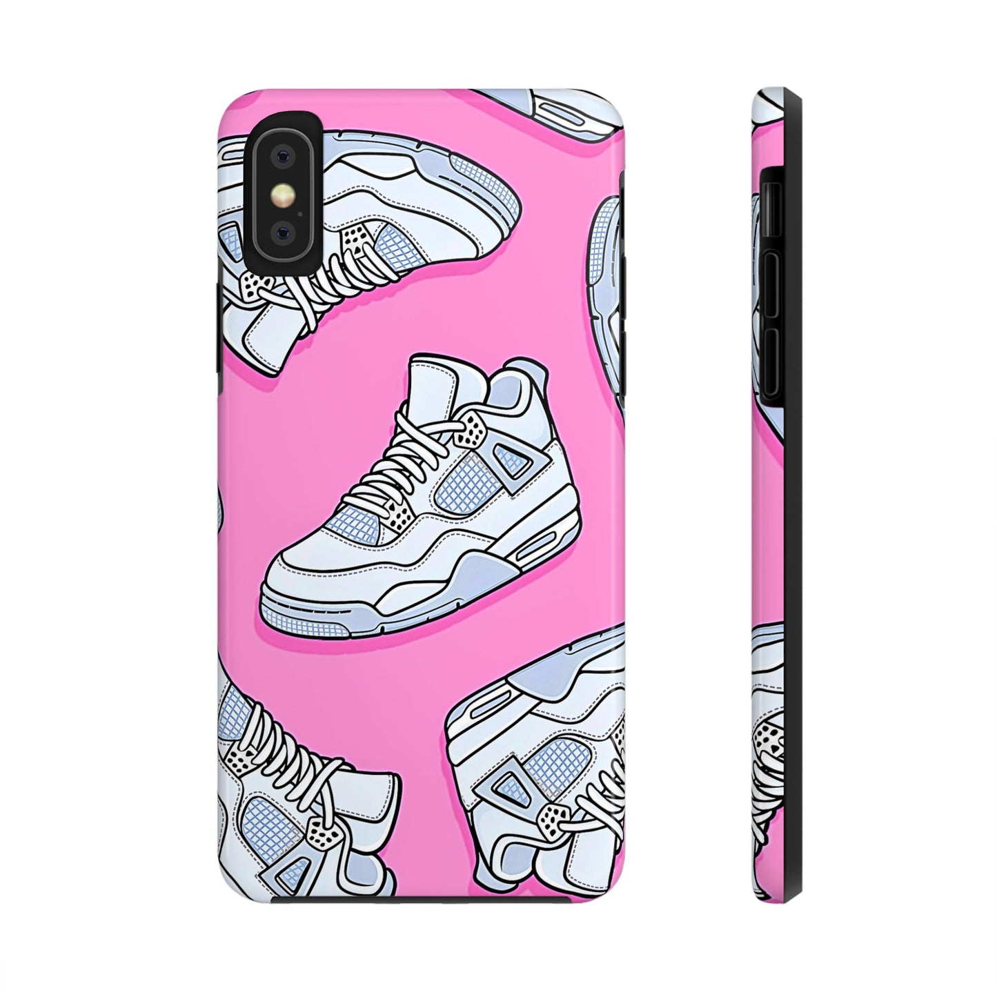 Funda resistente para teléfono con diseño de zapatillas Jordan 4 blancas | Estética