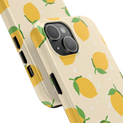 Cute Aesthetic Lemon Pattern Citrus Design Tough Phone Case | Food