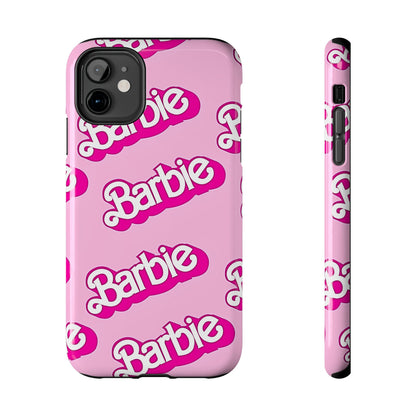 Funda rígida para teléfono con estampado retro del logotipo de Barbie | Estética