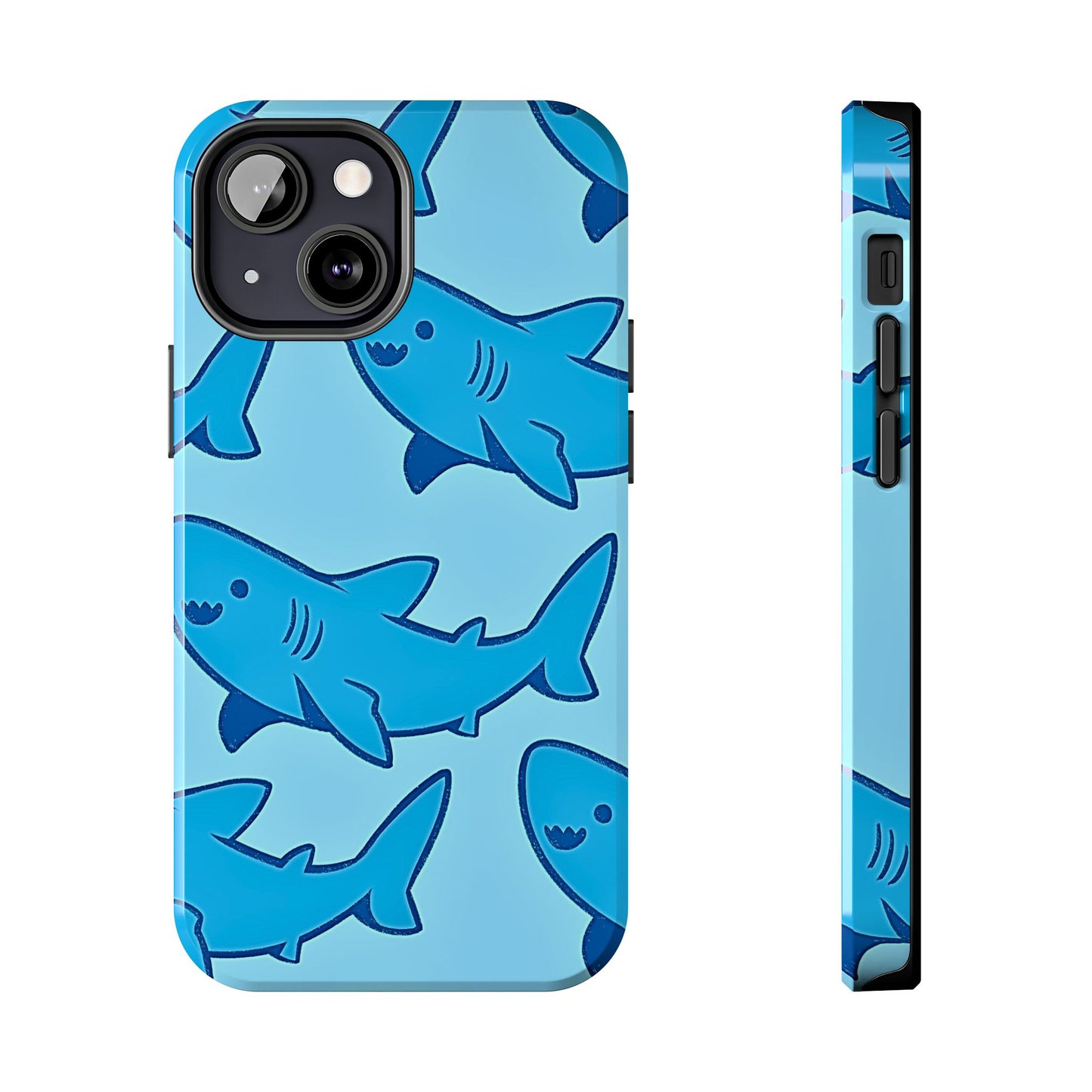 Smiley Shark Fun Pattern Tough Phone Case | Animals