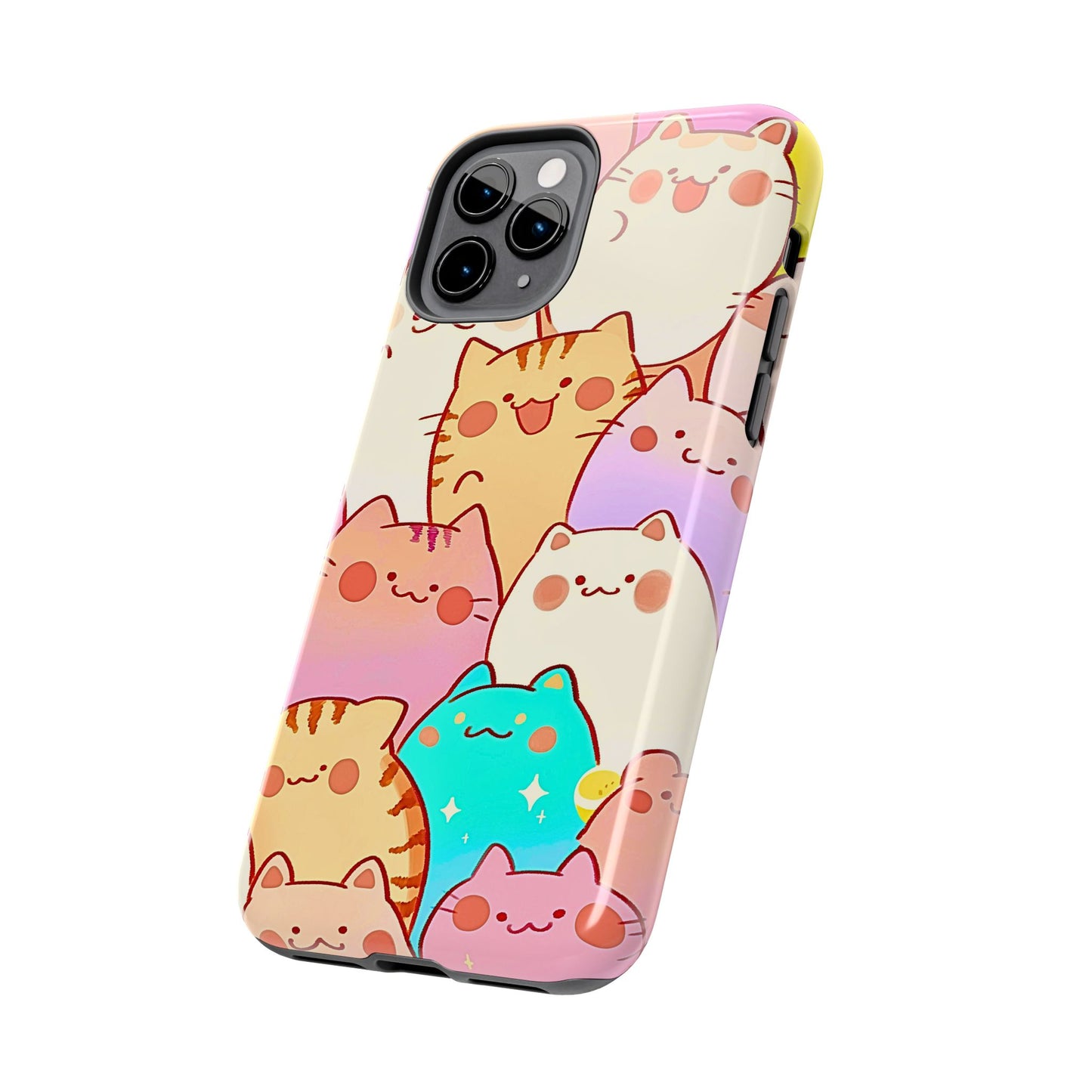 Kawaii Chubby Adorable Cats Tough Phone Case | Animals