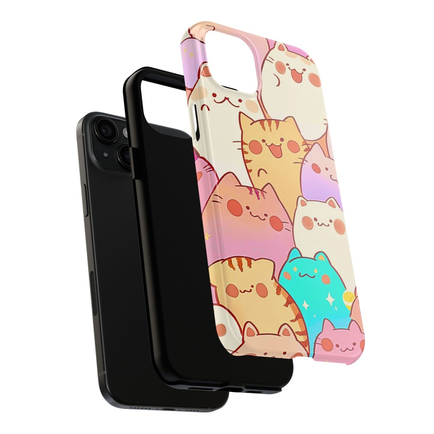 Kawaii Chubby Adorable Cats Tough Phone Case | Animals