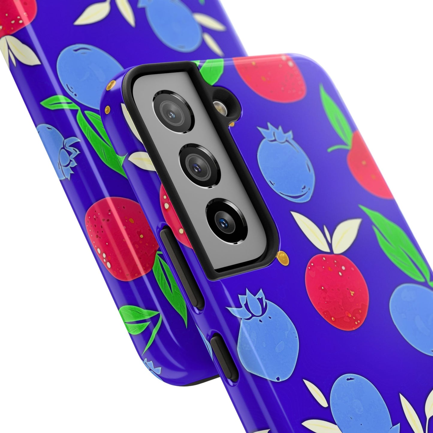 Funda resistente para teléfono con diseño de arándanos y fresas | Estética
